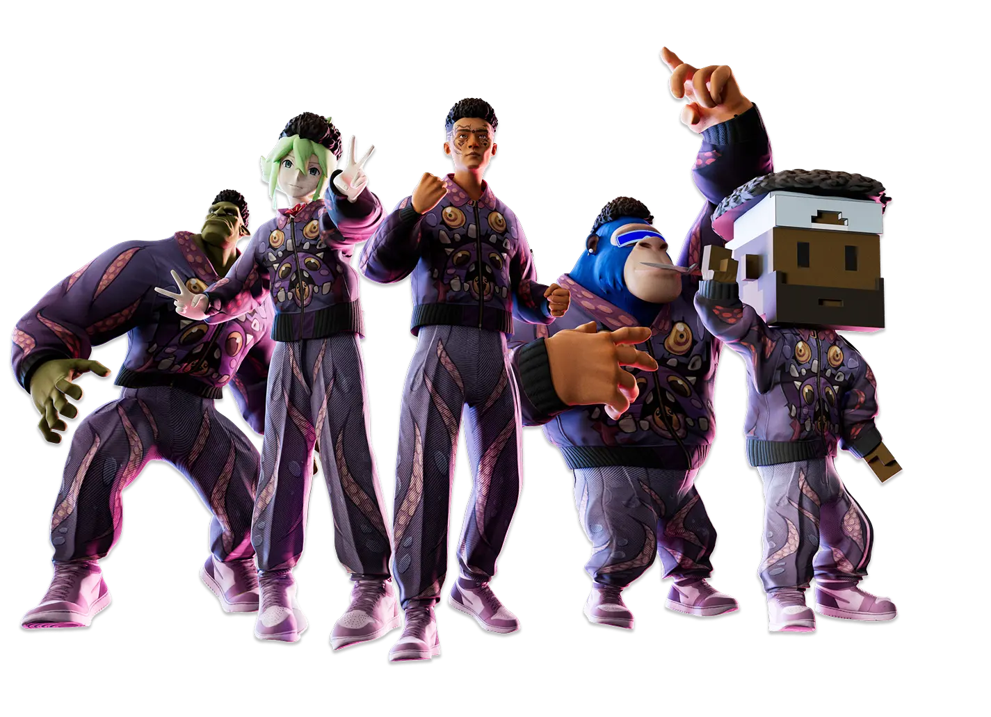 Ready Player Me avatar group shot